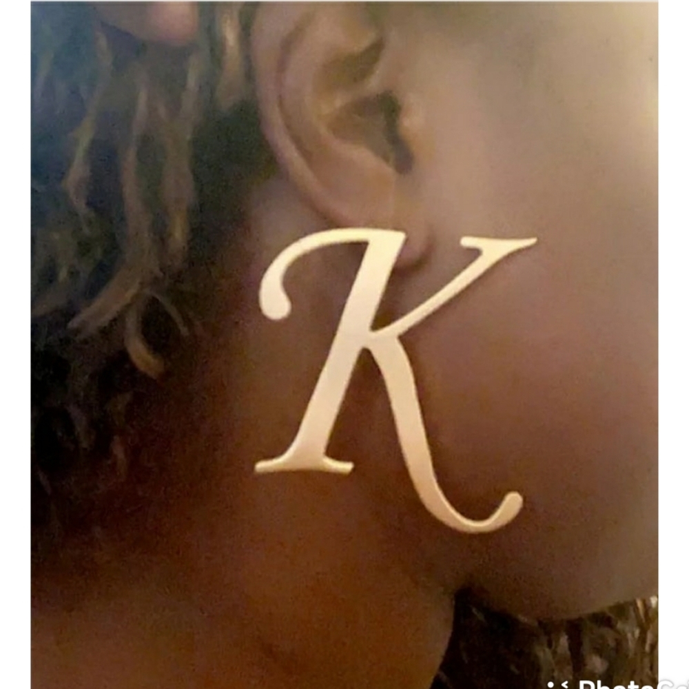 18k Gold Plated Initial Stud Earrings